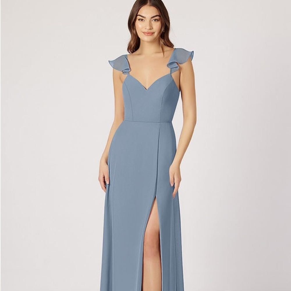 Azazie Everett Dusty Blue Custom Bridesmaid Dress
